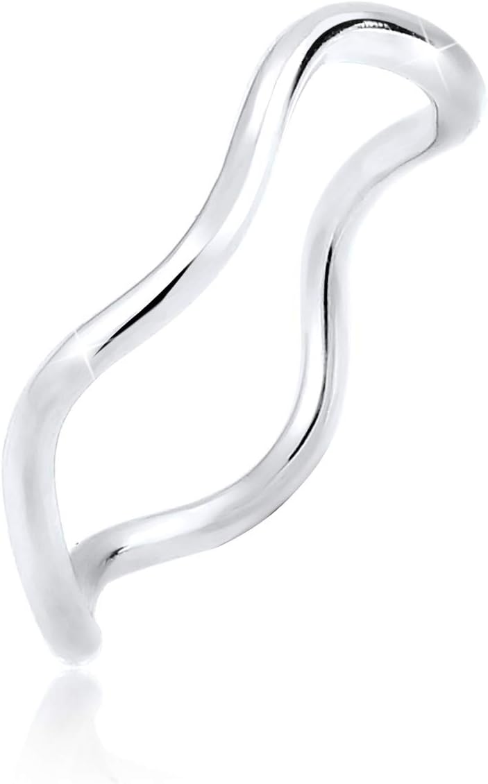 Detalle de 925 Silber Elli Ring Wellen Minimal Geo