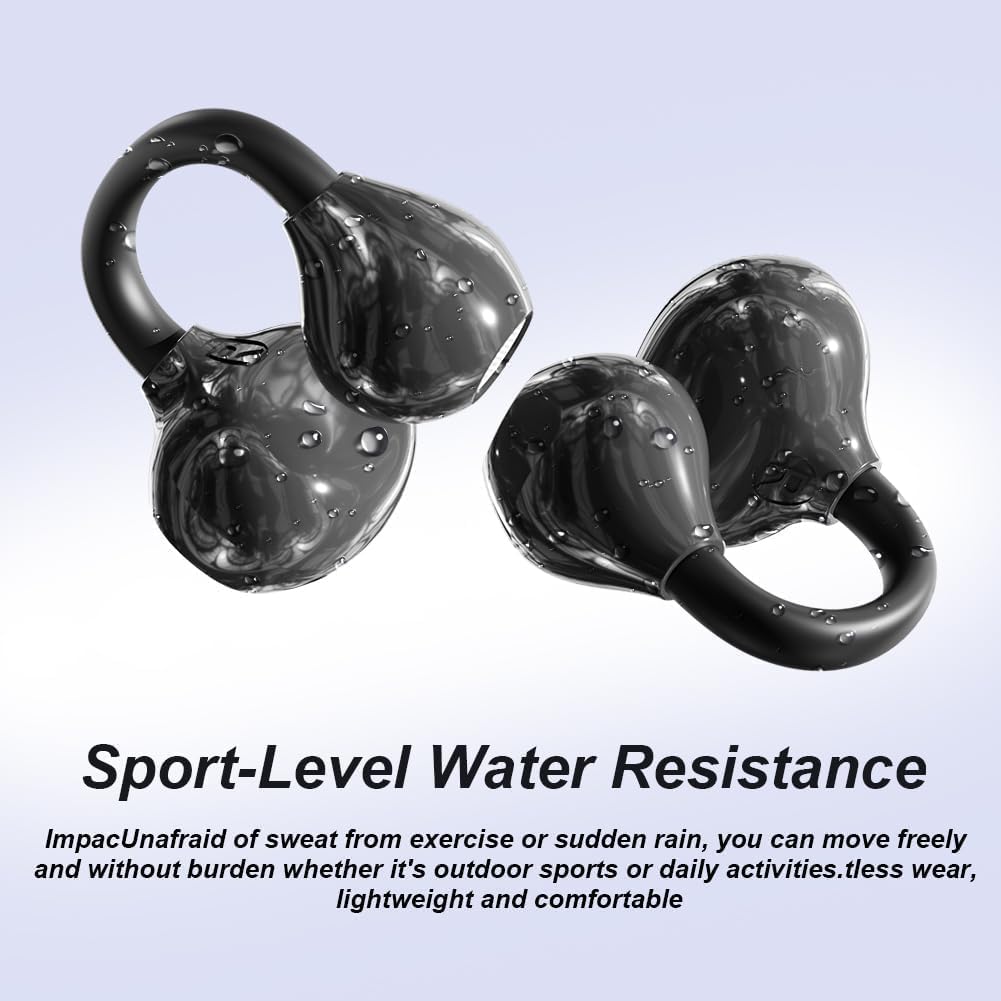 Thumbnail 3 de Caijin Clip-on Open-Ear Bluetooth-Kopfhörer (Bluetooth 6.0) – bis zu 60 Stunden Akku, Clip-Design in Schwarz