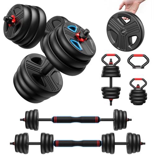 Detalle de FEIERDUN kit d’haltères 5-en-1 réglable, haltères, barre et kettlebell