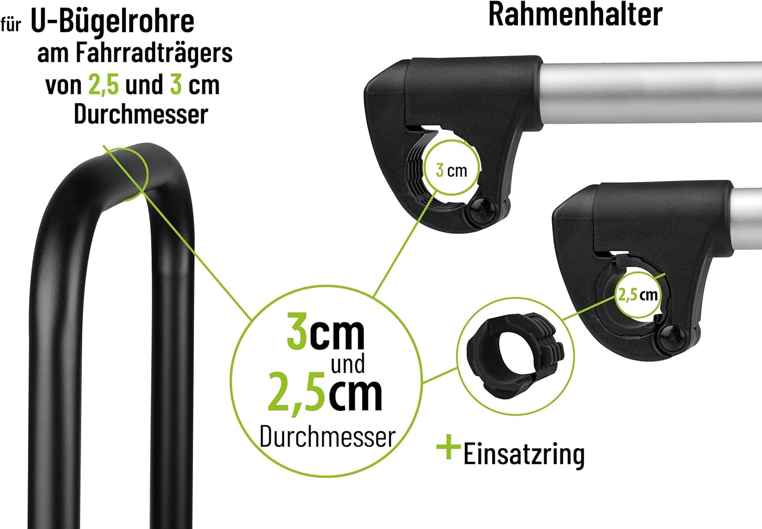 Thumbnail 5 de EUFAB 11247 Verstellbarer Strap-Rahmenhalter 27 cm – Schwarz/Silber