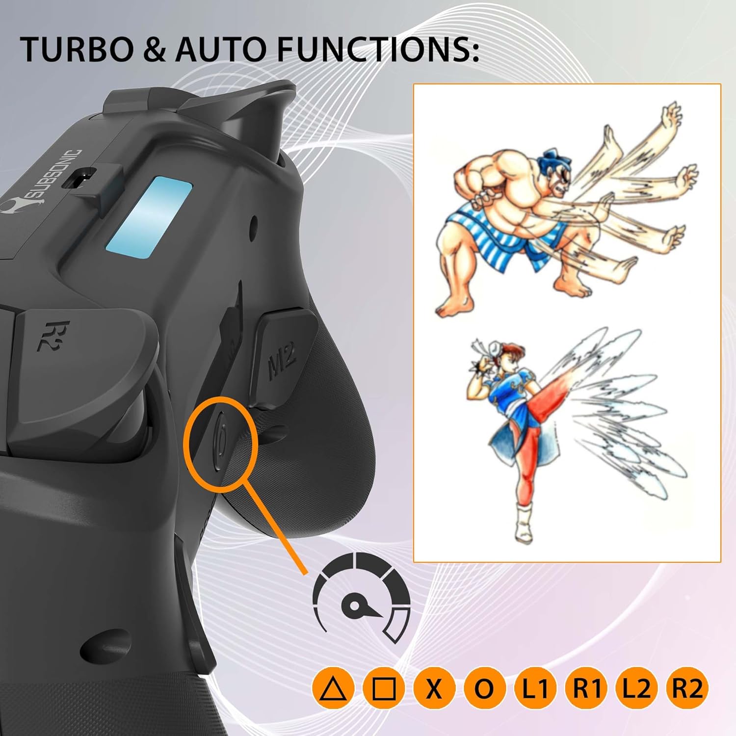 Thumbnail 5 de SUBSONIC Controller wireless Bluetooth per PS4 con vibrazione, LED e jack cuffie da 3,5 mm – Nero