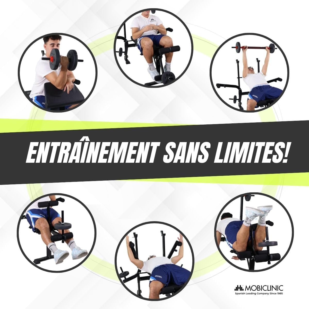 Thumbnail 6 de Mobicliniс fitness Banc de musculation Pressfit — Banc pliable et ajustable en acier jusqu’à 250 kg