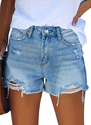 Thumbnail 1 de KISSMODA Women’s Cut Off Denim Shorts – High Waist, Ripped, Pockets