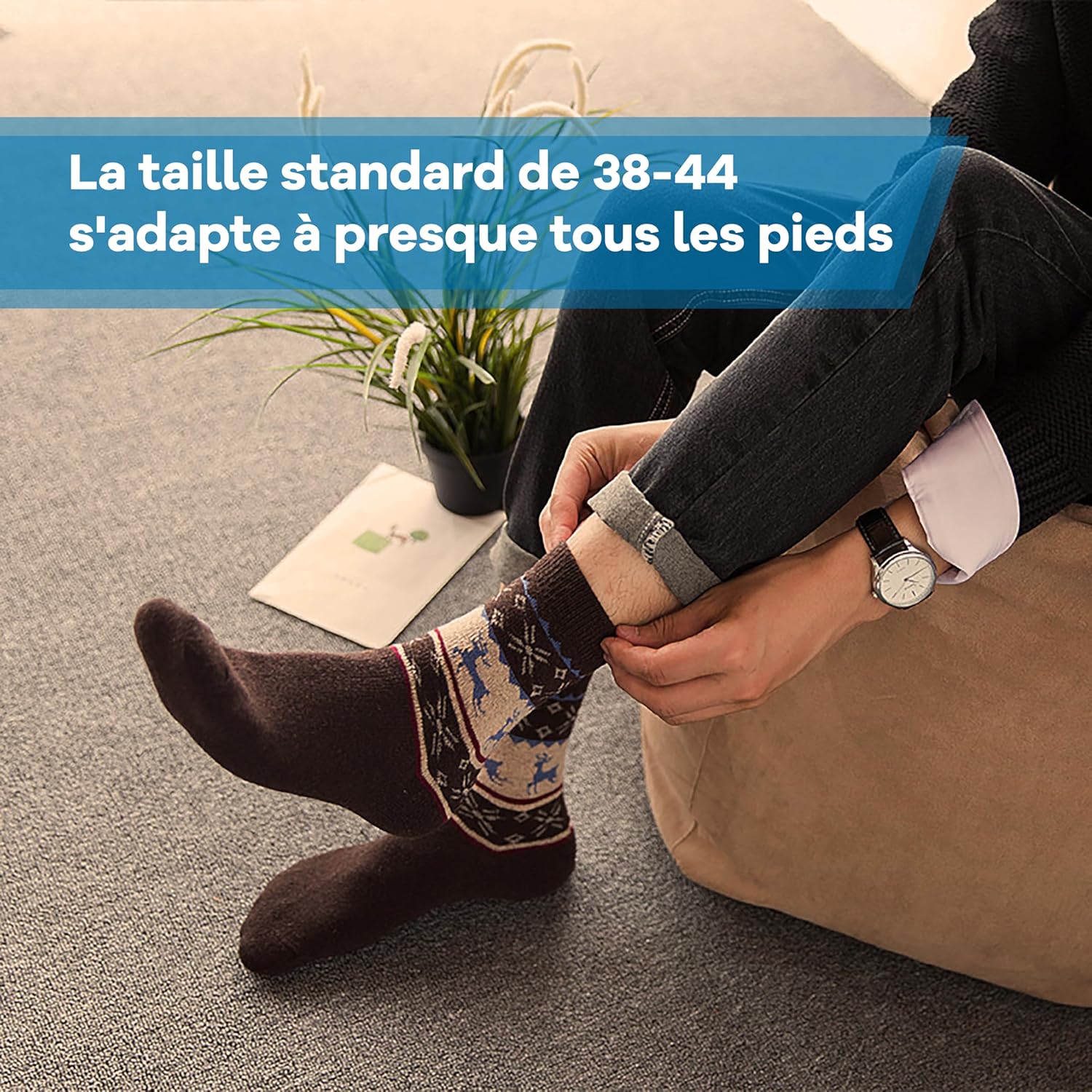 Thumbnail 1 de 3 paires de chaussettes de Noël | Chaussettes d'hiver chaudes et douces – tailles 39–44