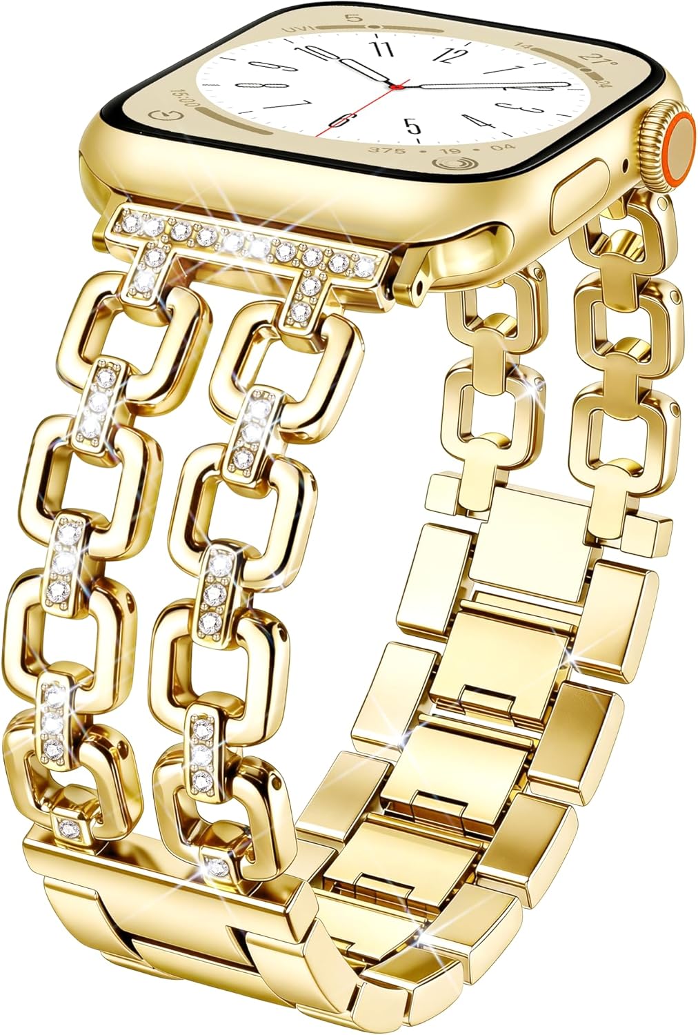Thumbnail 6 de Calina Metal Strap for Apple Watch — Luxury Diamond Accent, 5.3–7.5in Wrist Range, 38–49mm/Series Compatible