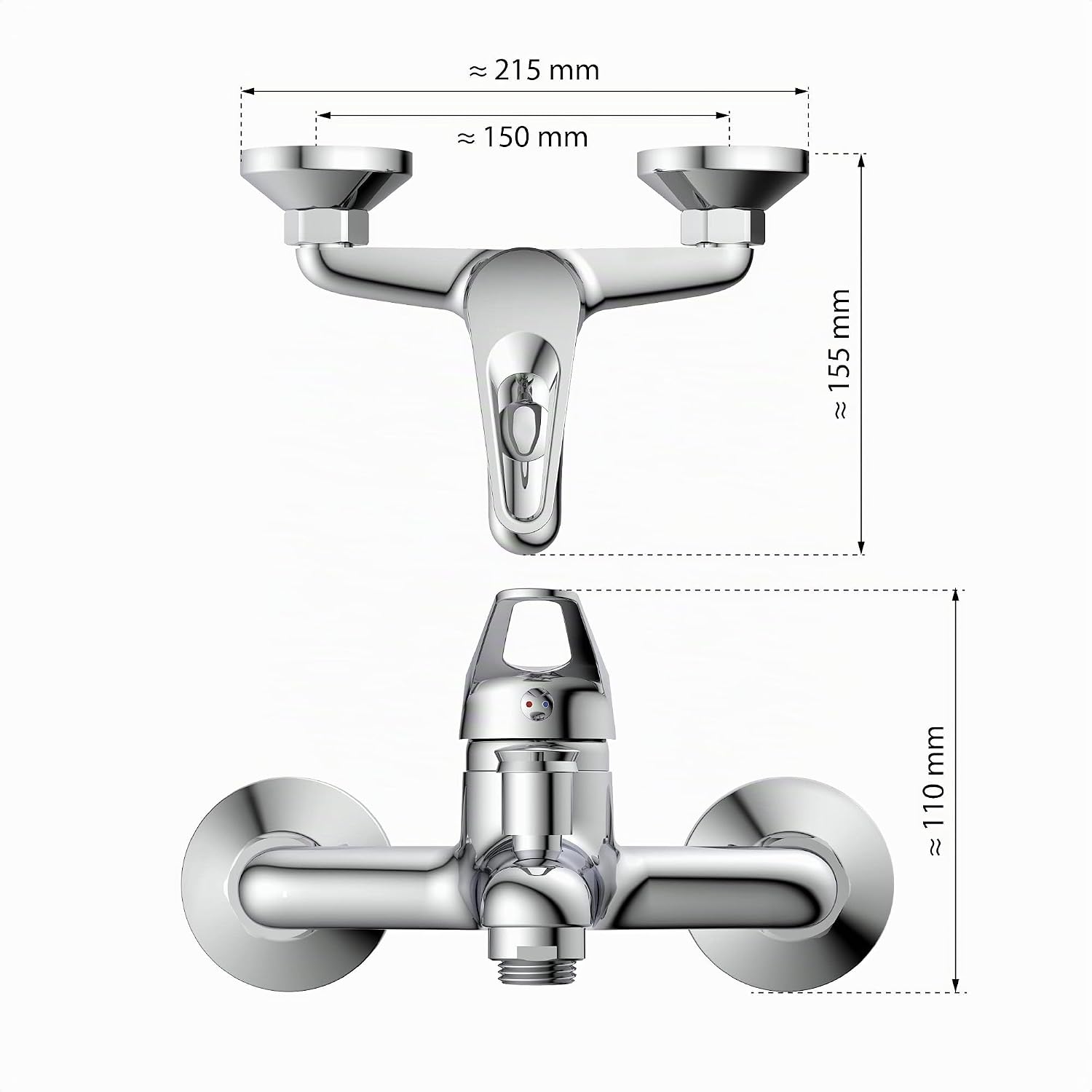 Detalle de EISL Speed NI023SCR – jednouchwytowa bateria wannowo-prysznicowa, chromowana