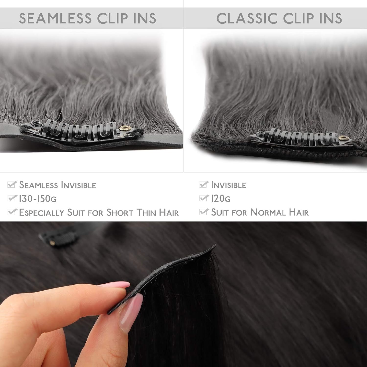 Detalle de Wennalife Seamless Clip Hair Extensions 18in 130g