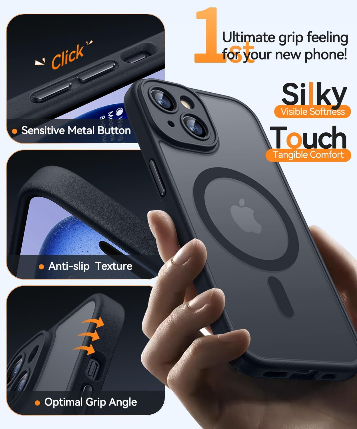 Thumbnail 4 de CANSHN Magnetic iPhone 15 Plus Case with Full Camera Protection and Matte Translucent Finish