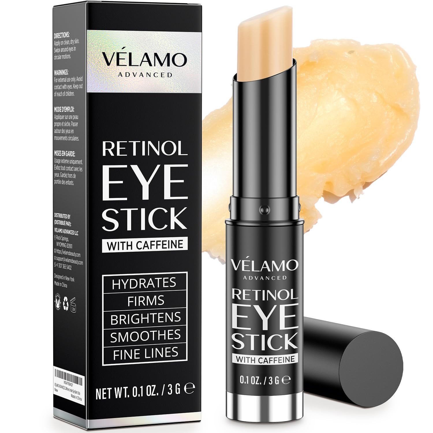Detalle de VELAMO ADVANCED Retinol Eye Stick: A Multi-Action Brightening & Anti-Aging Eye Balm