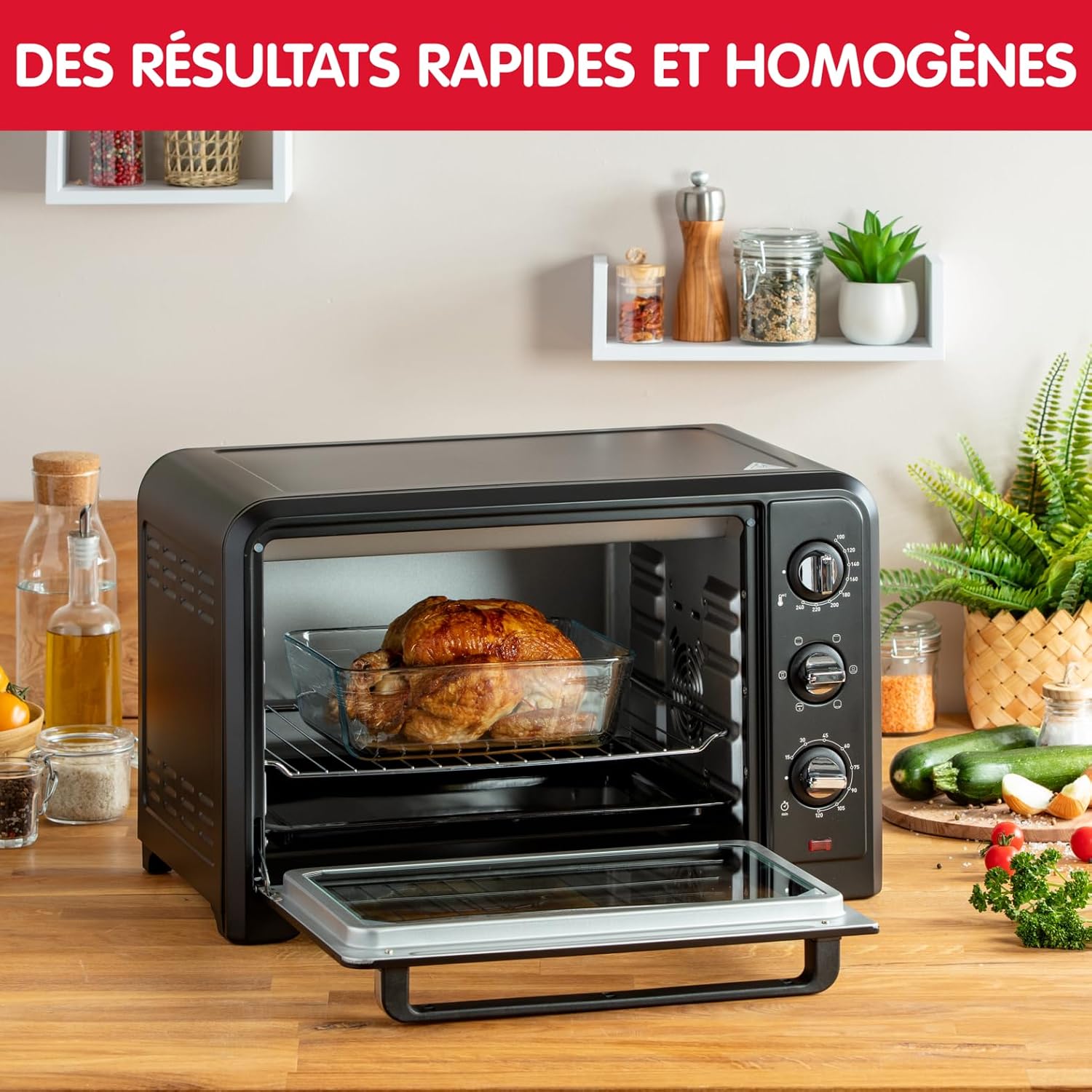 Detalle de Moulinex Optimo OX464811 heteluchtoven 33 l met 6 kookstanden