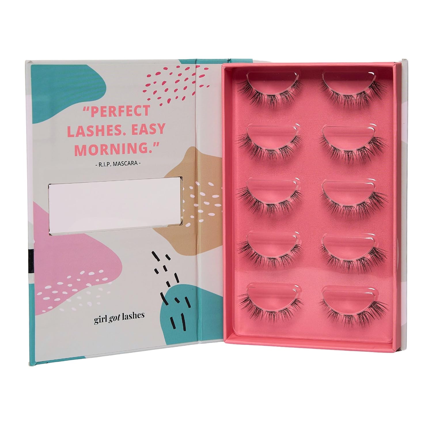 Detalle de GirlGotLashes Große Boxen R.I.P. Mascara – Handgemachte Wimpernextensions für Zuhause (5 Paare, 5–7 Tage Halt, Vegan)