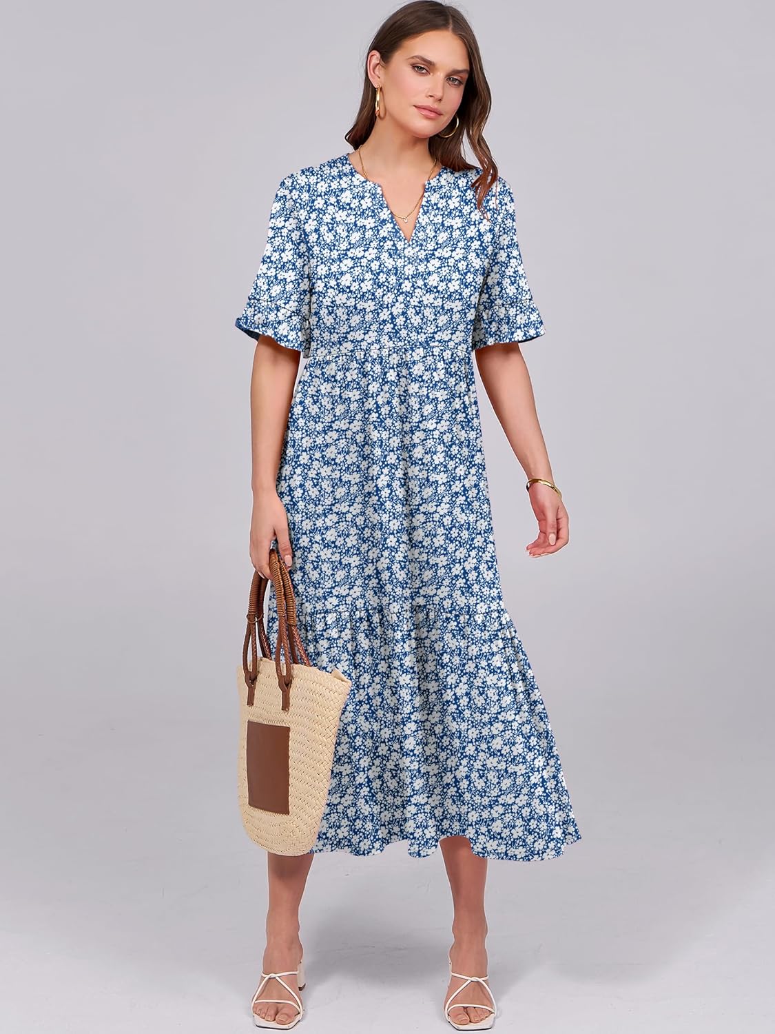 Thumbnail 2 de ANRABESS Women's Summer Maxi Dress: Boho-Vibe, Tiered & Pockets