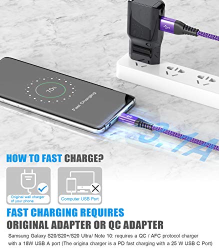 Detalle 2 de Cavo USB C AviBrex Ricarica Rapida 2 Pezzi 1m + 3m | Nylon, 3.1A, QC3.0