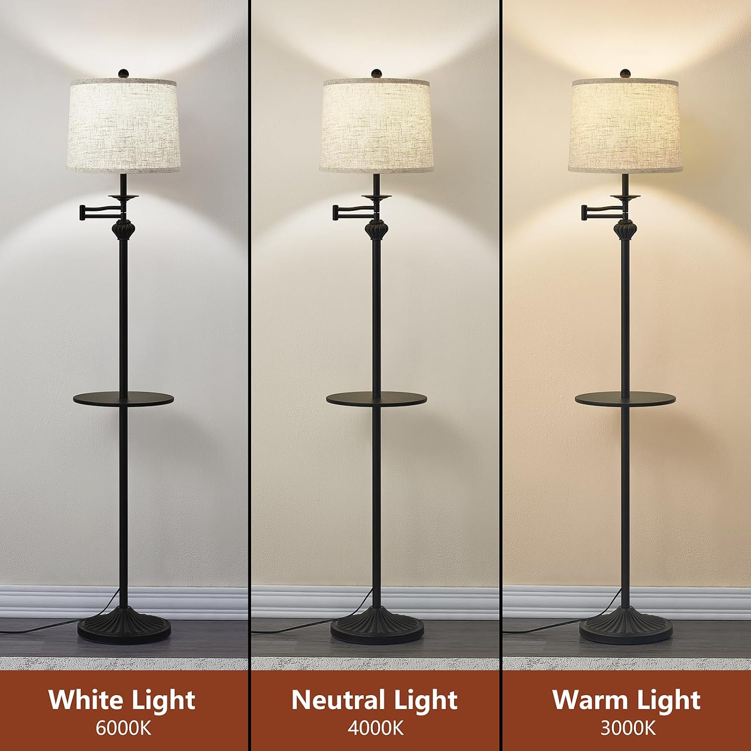 Detalle 2 de Floor Lamp with 350° Swing Arm