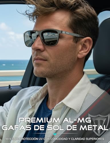 Thumbnail 1 de ATTCL Hombre gafas de sol polarizadas Al-Mg metal super ligero UV400 CAT 3 18587gray-gray