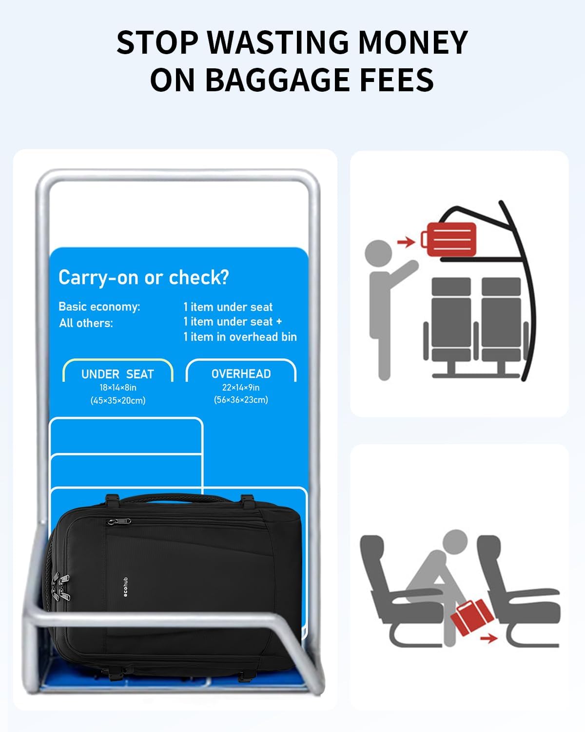 Detalle 2 de ECOHUB 17" Small Travel Backpack 13-pocket