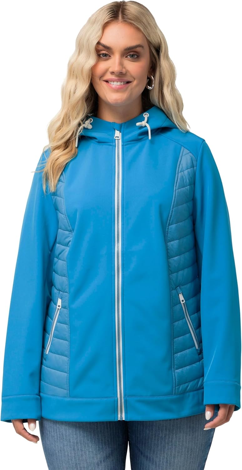 Thumbnail 3 de Ulla Popken Femme Grandes Tailles Veste à Capuche Hybride HYPRAR, imperméable – Lilas