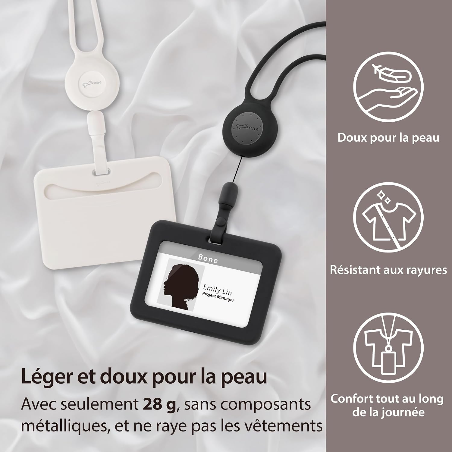 Thumbnail 4 de BONE Porte-badge Rétractable Cordon 50 cm