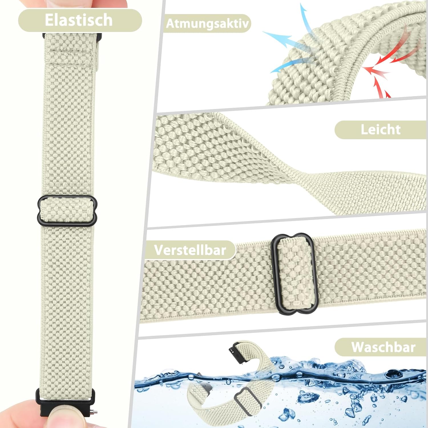 Thumbnail 1 de SHIJZWD 16mm elastisches Uhrenarmband