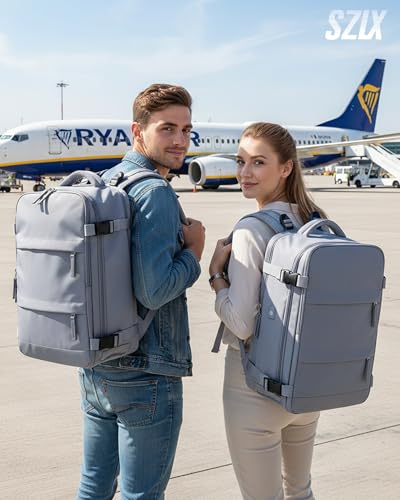 Detalle 2 de SZLX Sac à Dos Sous Vide Voyage 40x30x20 – Pompe intégrée, Compagnie aérienne Ryanair/Wizz Air/EasyJet, Compartiment ordinateur et chaussures