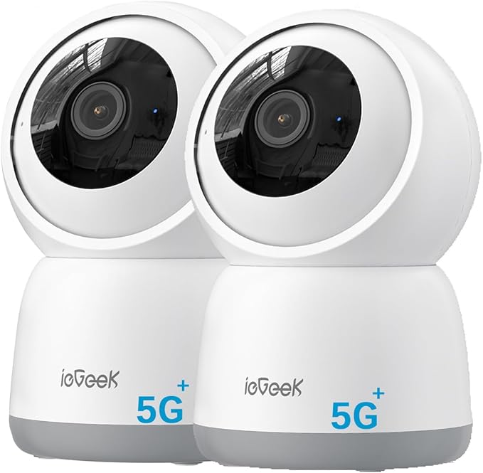 Detalle de ieGeek Cámara WiFi 2K Interior 360° PTZ con Audio y Alarma (2 Pack)