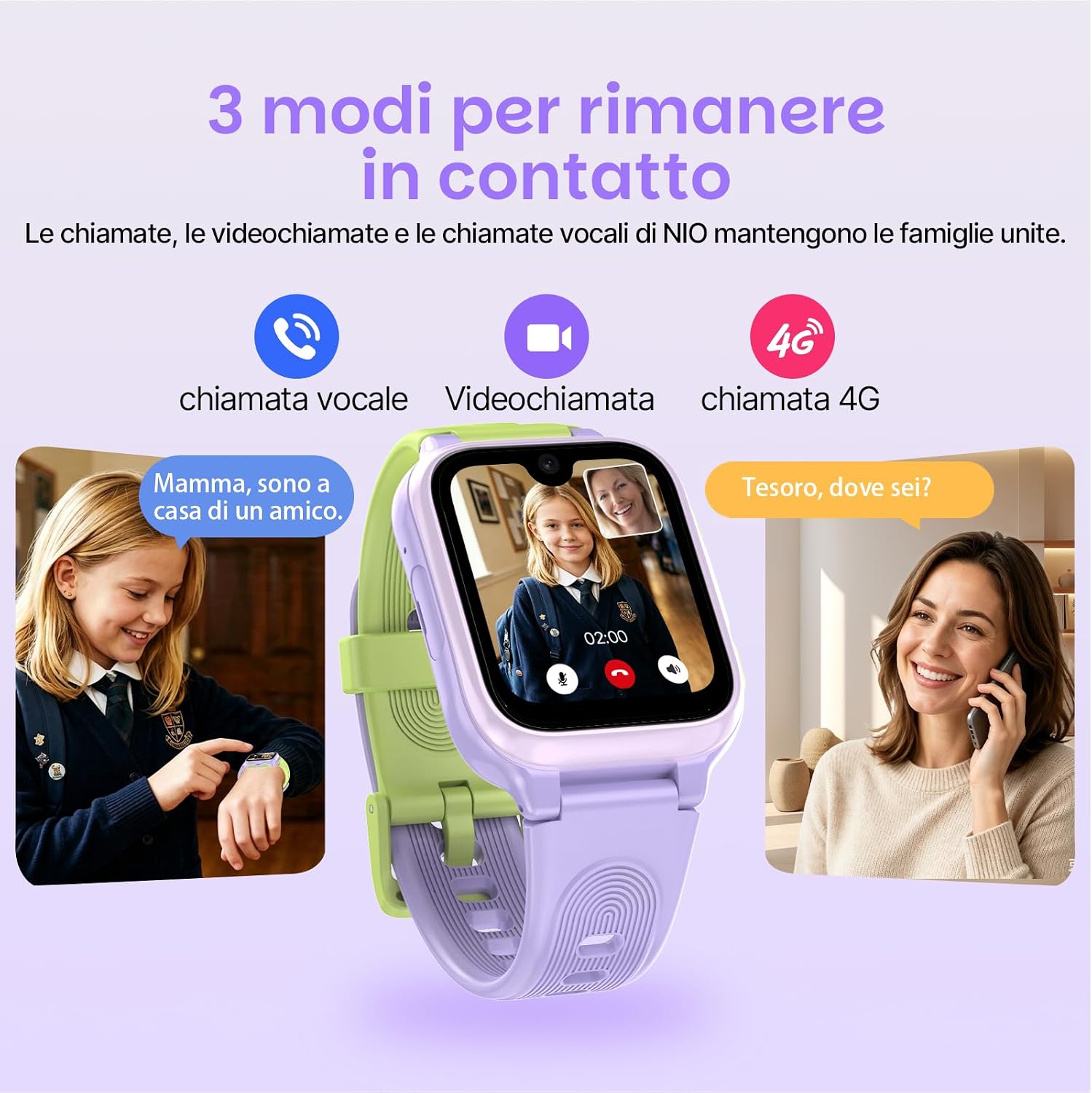Detalle 2 de LAGENIO K9 Smartwatch Bambini AI: GPS, 4G e AMOLED 1,78'' per una crescita connessa