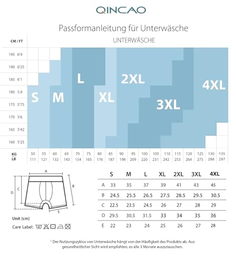 Detalle 2 de QINCAO Boxershorts Herren 6er Pack – Ohne Logo, Baumwolle, komfortabler Sitz