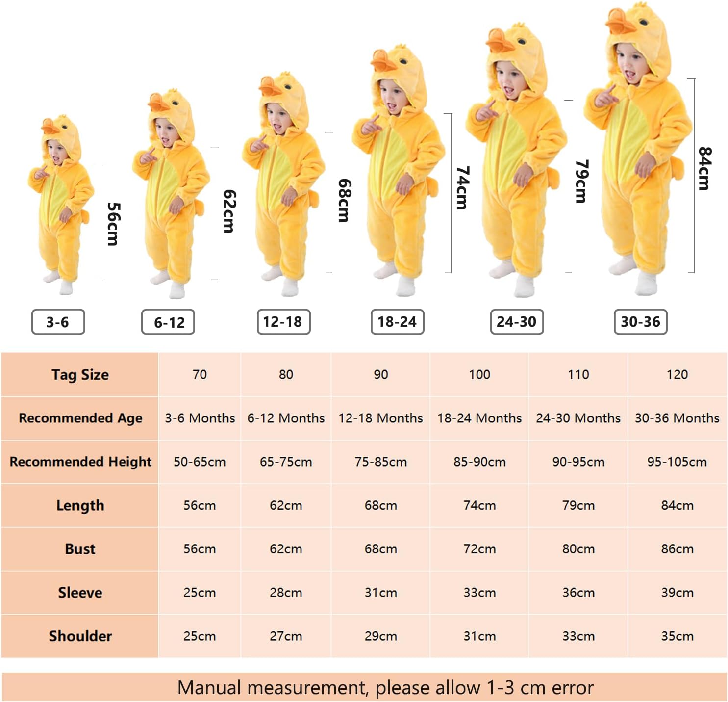 Thumbnail 1 de Hilmocho Baby Hooded Romper: Unisex Animal Cartoon Flannel Jumpsuit
