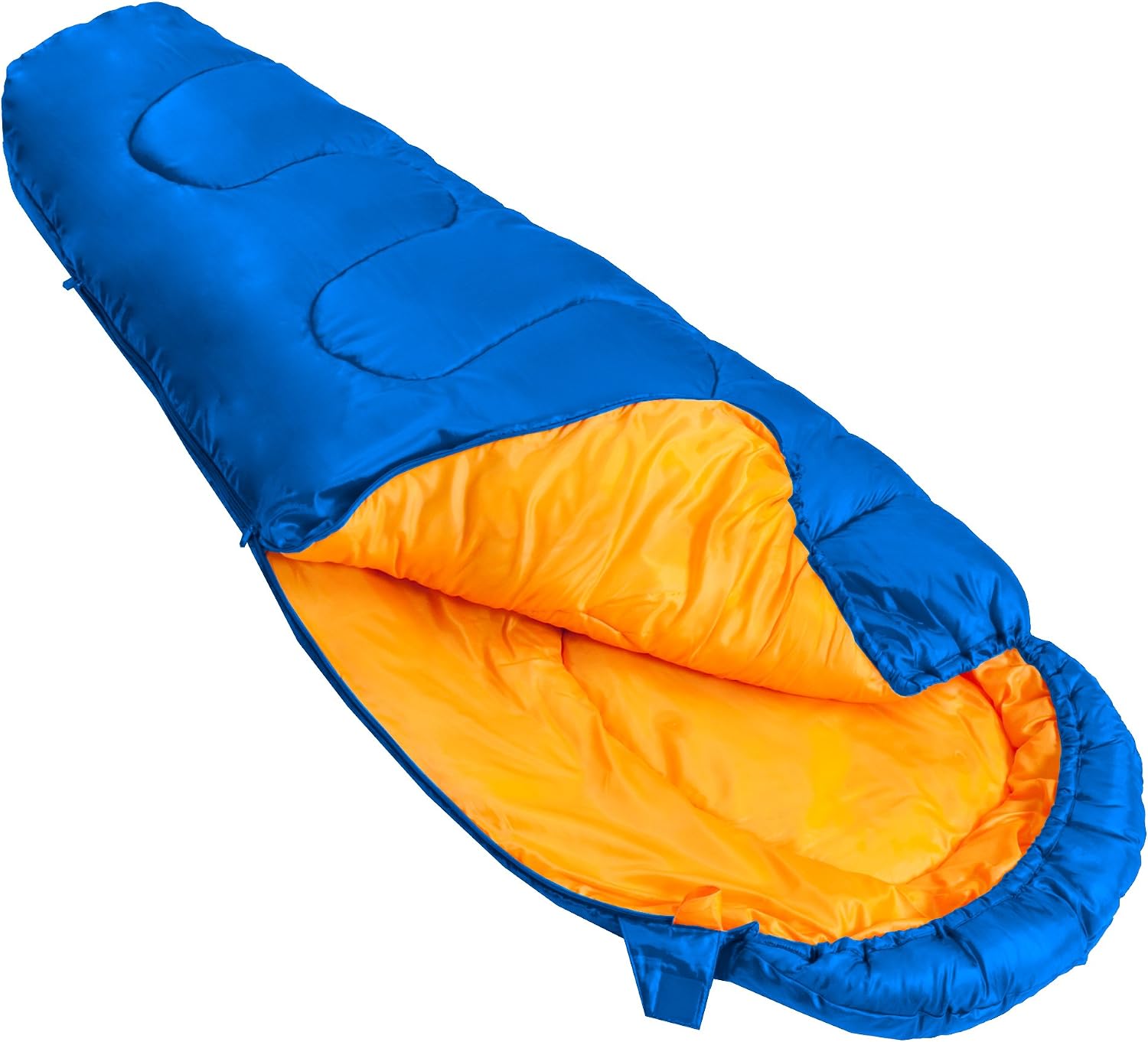 Detalle 2 de Vango Saturn Kids' Sleeping Bag (Atlantic Blue) – 170 x 70 cm, 2‑Season Mummy, Amazon Exclusive