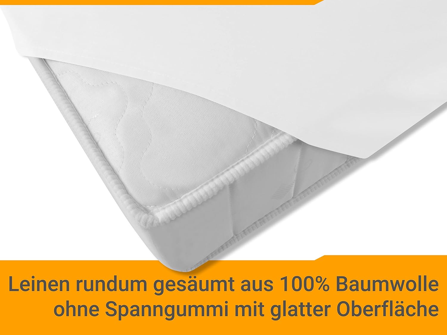 Thumbnail 3 de Npluseins Drap de lit classique sans élastique 150 x 250 cm – blanc