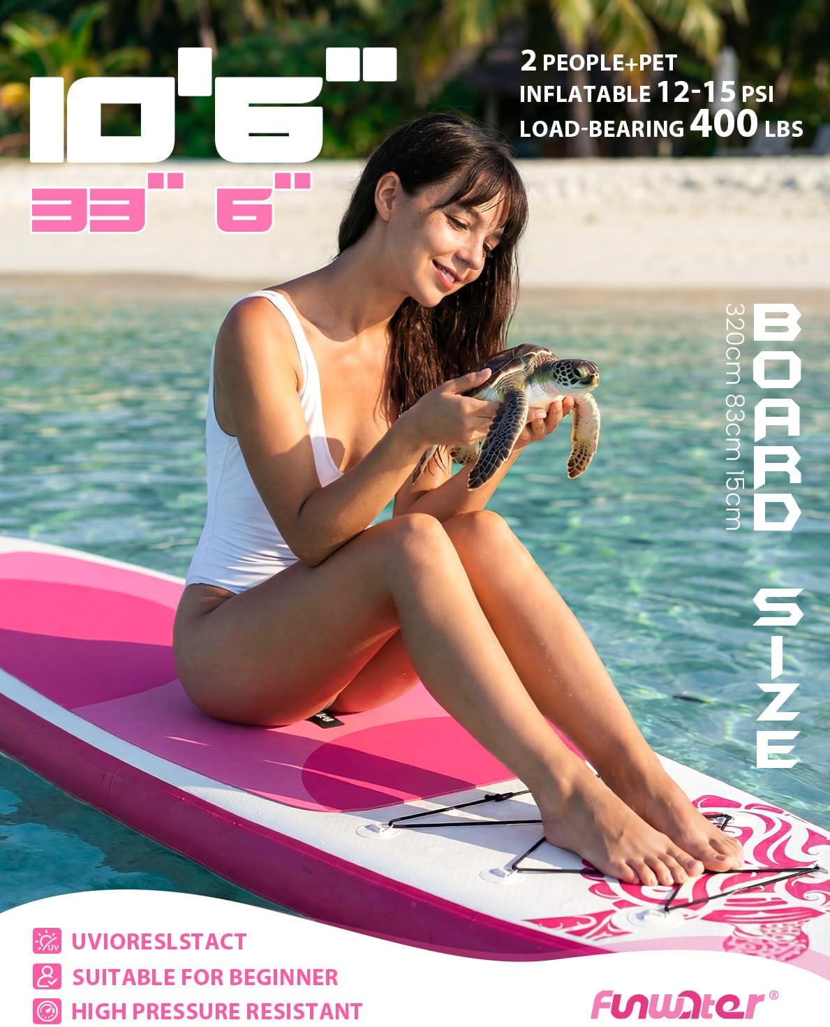 Detalle de FunWater 11'/10'6" Inflatable SUP Board with Premium Accessories