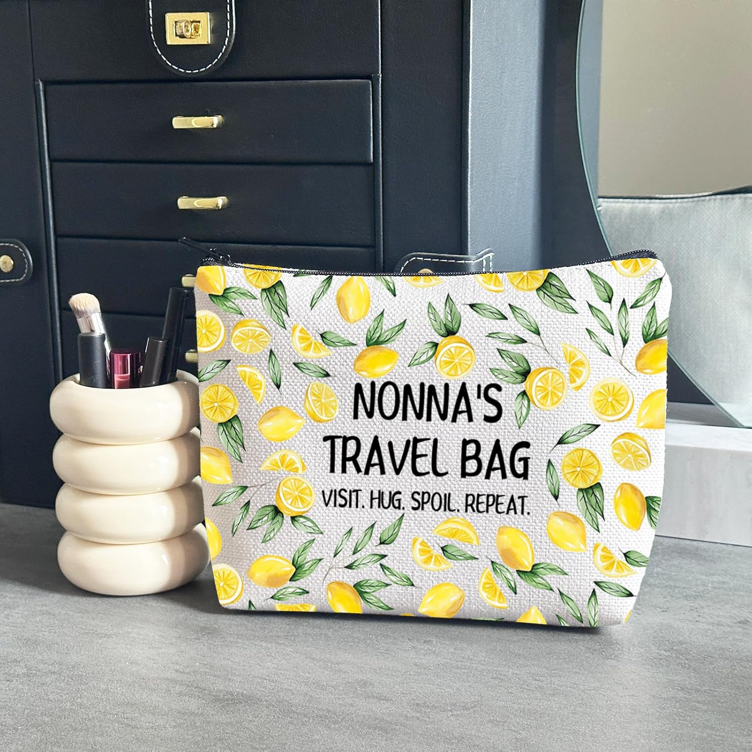 Thumbnail 5 de Nonna Makeup Bag: Marbled Canvas Organiser for Everyday Essentials