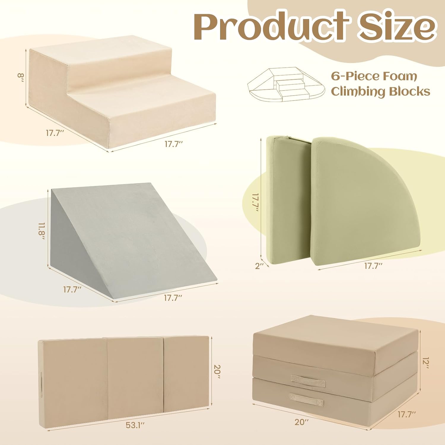 Detalle 2 de Erament Model 6 6-Piece Foam Climbing Set with Slides and Staircase