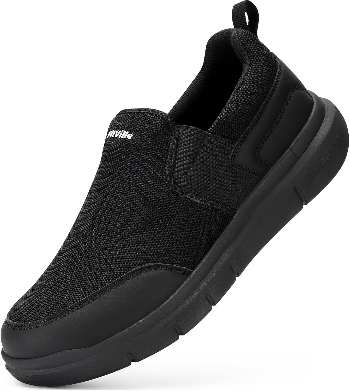 Detalle de FitVille Slip-On Sneaker Herren in Extra Weite (bis 4E) – rutschfeste Walkingschuhe mit atmungsaktivem Obermaterial