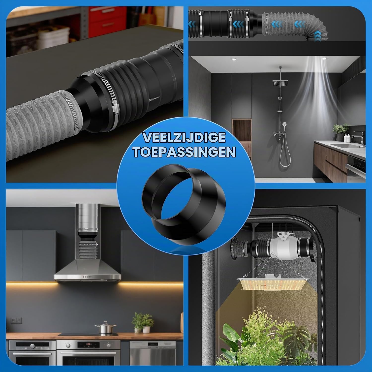Thumbnail 6 de Hon&Guan 100 mm naar 75 mm verloopstuk van verzinkt staal voor ventilatie