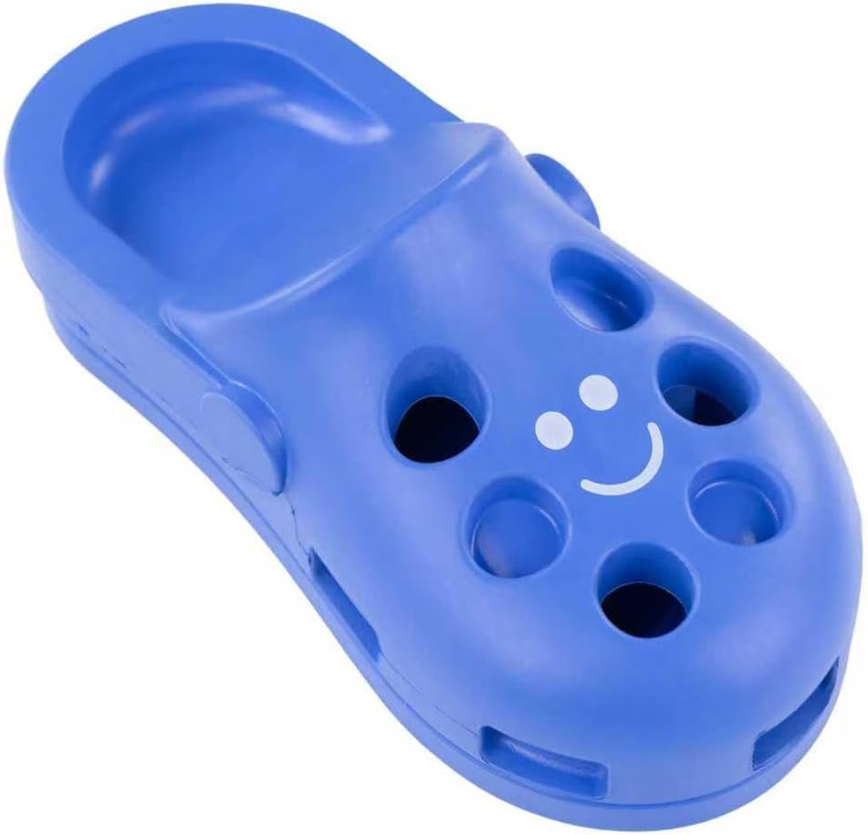 Detalle de Fuzzl Clog Treat Toy for Dogs – natural rubber interactive enrichment feeder (blue)