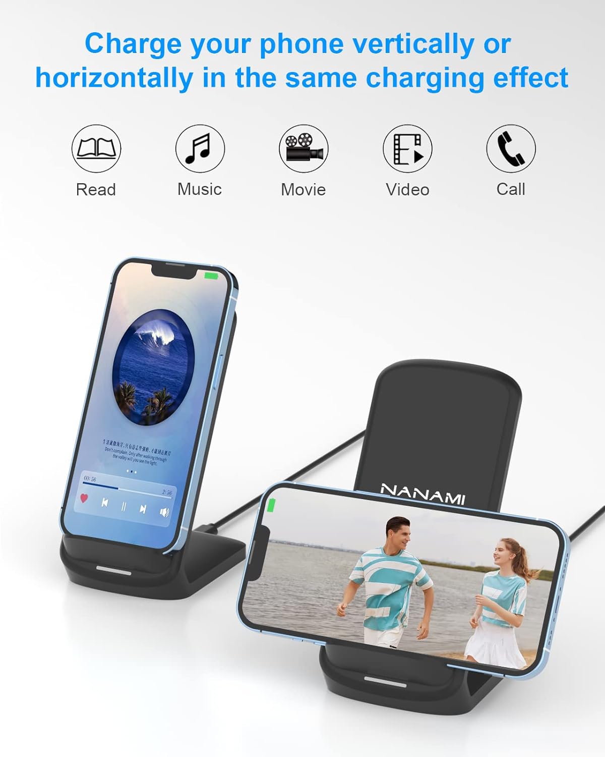 Thumbnail 2 de NANAMI Dual-Coil Wireless Charging Stand (15W) for Samsung & iPhone