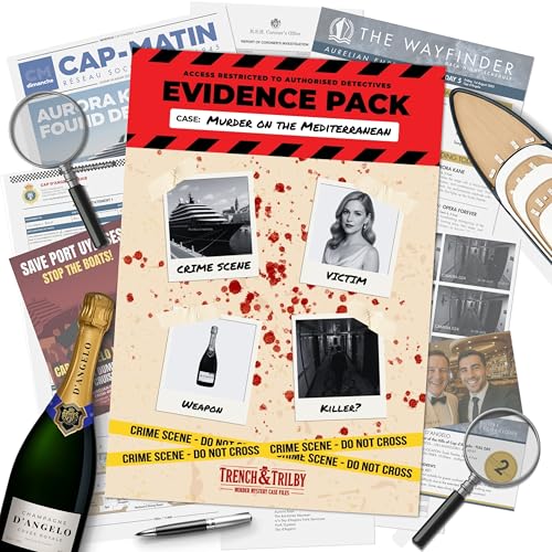 Detalle de Murder on the Mediterranean – Murder Mystery Game by Trench and Trilby
