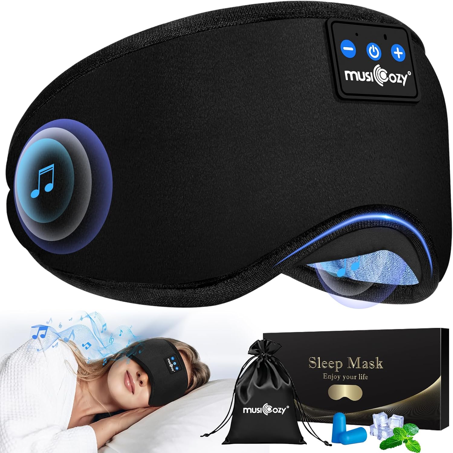 Detalle de MUSICOZY Sleep Mask Headphones 14h playtime