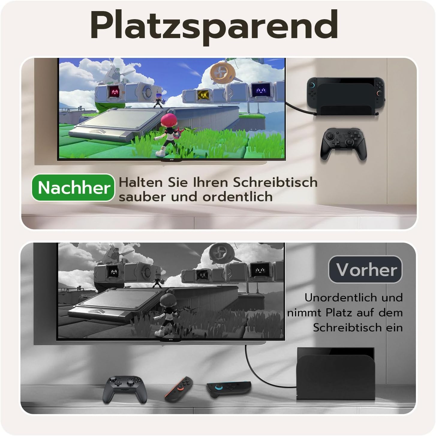 Detalle de Tolesum Wandhalterung für Nintendo Switch 2 – robuste Metallhalterung mit gutem Belüftungsdesign