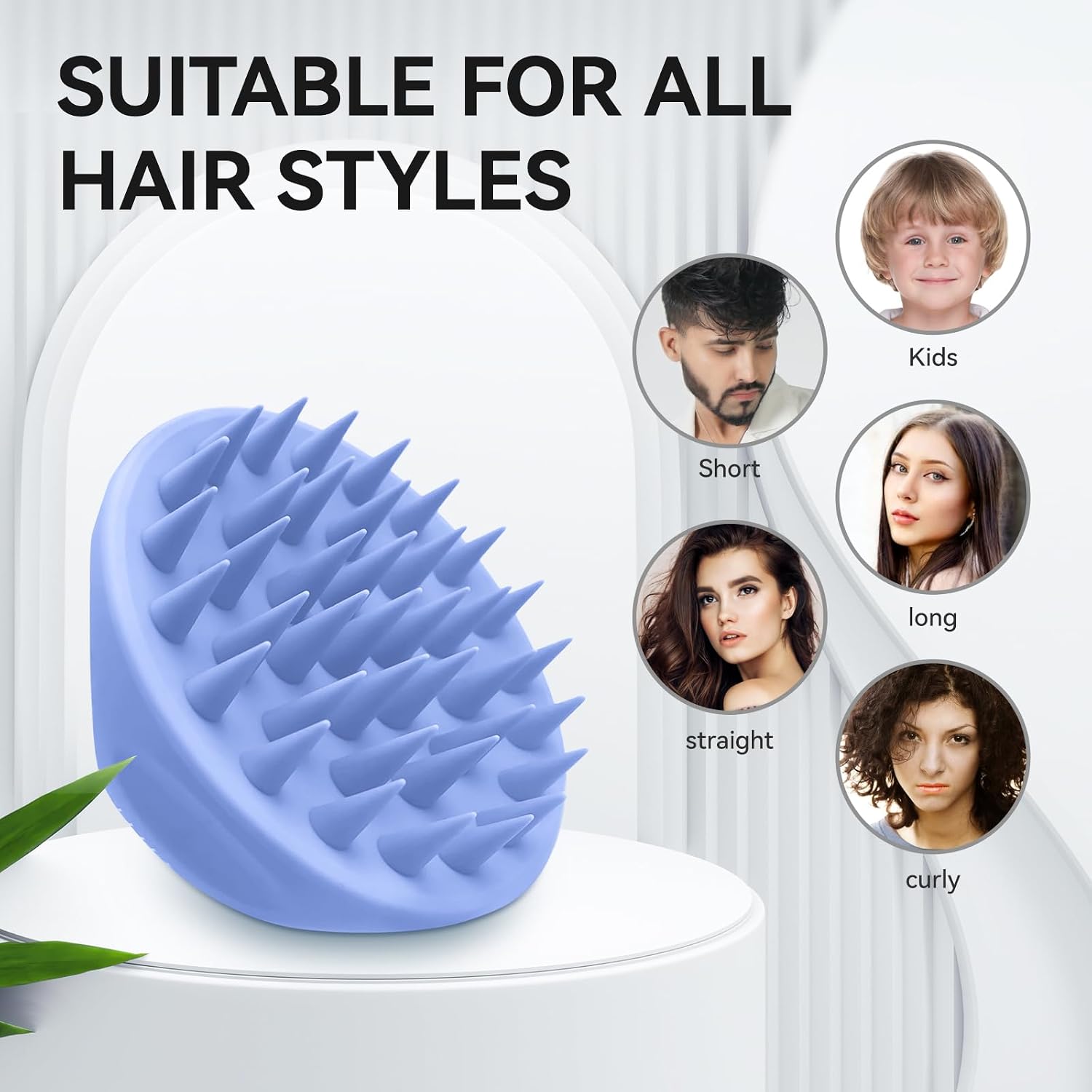 Thumbnail 6 de Ithyes Big purple blue shampoo brush Scalp Massager, Silicone, Purple Blue