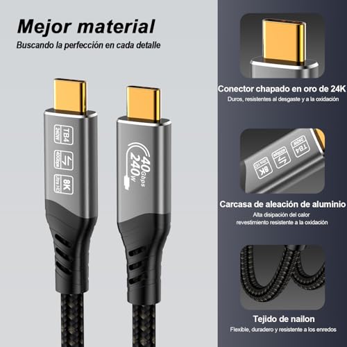 Thumbnail 5 de EUDOBEL USB 4 Thunderbolt 3m 🌐 40Gbps 8K/4K Video
