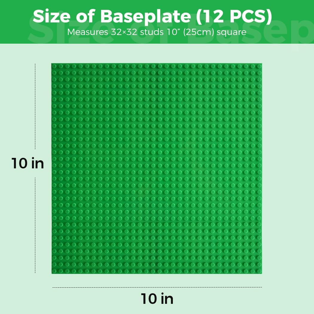 Thumbnail 6 de Etarnfly bouwplaten, set van 12 groene ABS basisplaten van 25 × 25 cm
