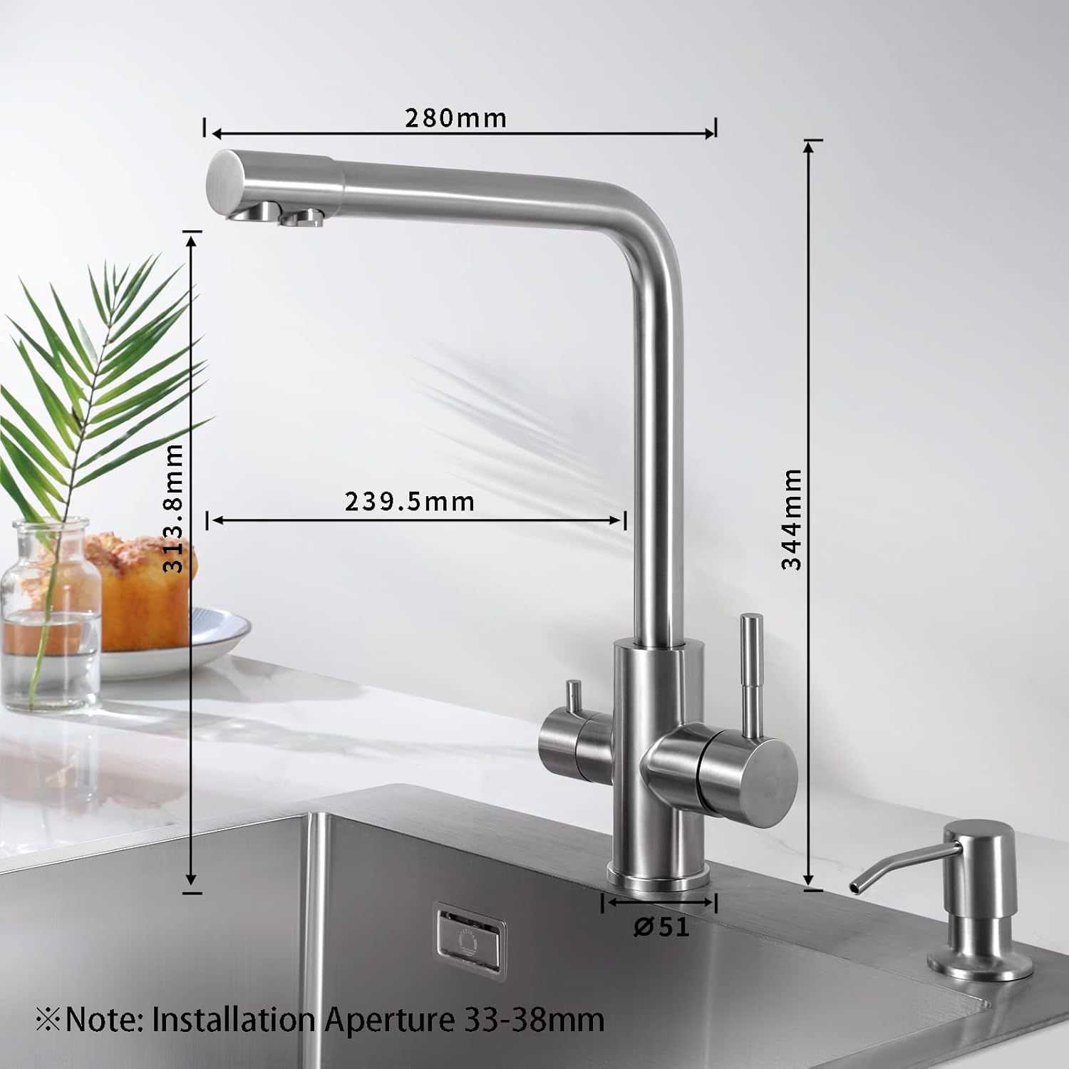 Thumbnail 4 de CECIPA PURE-I: Rubinetto da cucina a 3 vie con doppia uscita acqua filtrata e potabile