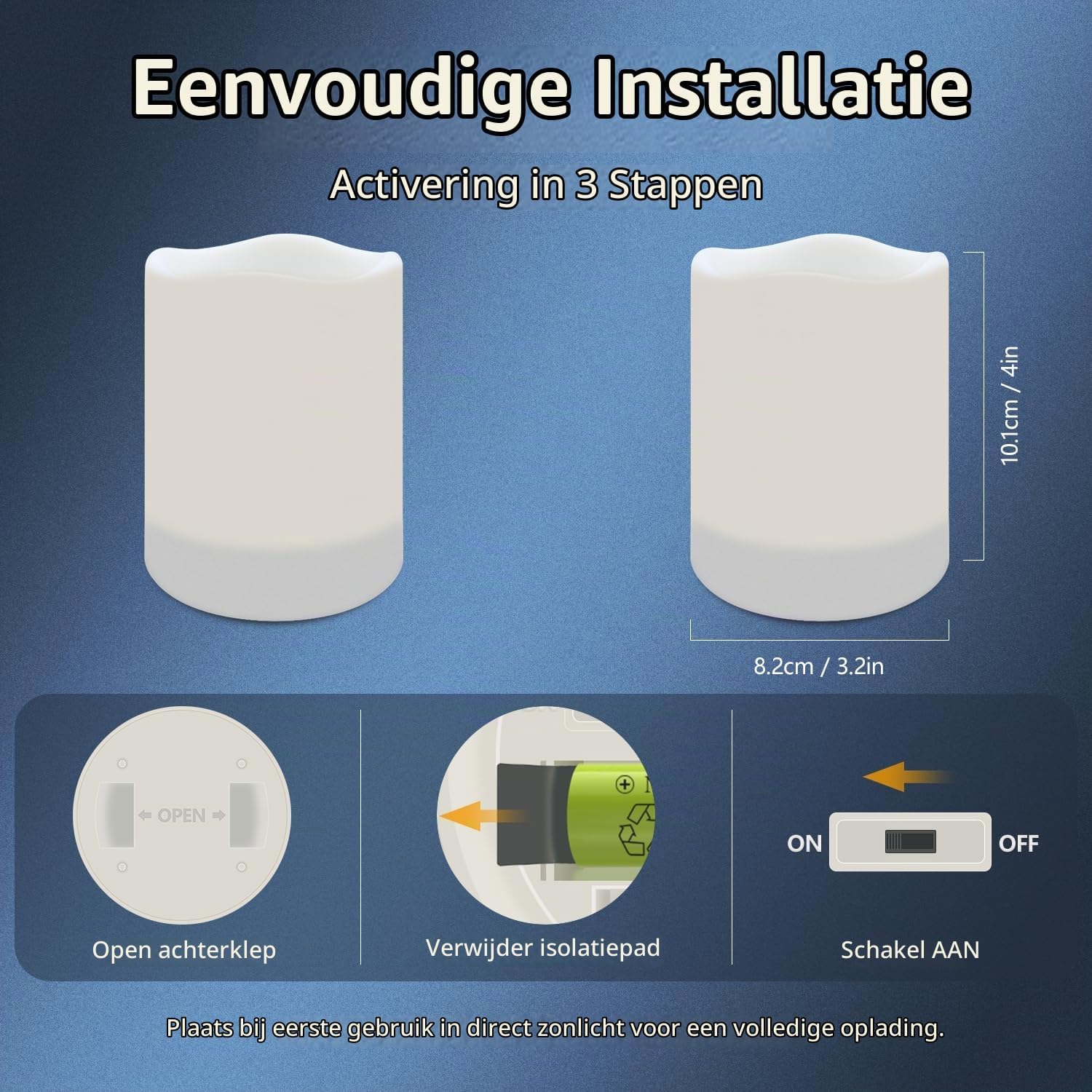 Thumbnail 5 de salipt LED-Kaarsen zonnekaarsen, set van 4, warmwit, IP44
