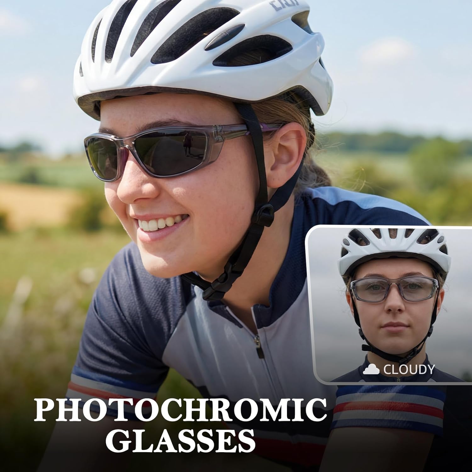 Detalle 2 de Myiaur photochromic running sunglasses with polarised UV400 lenses