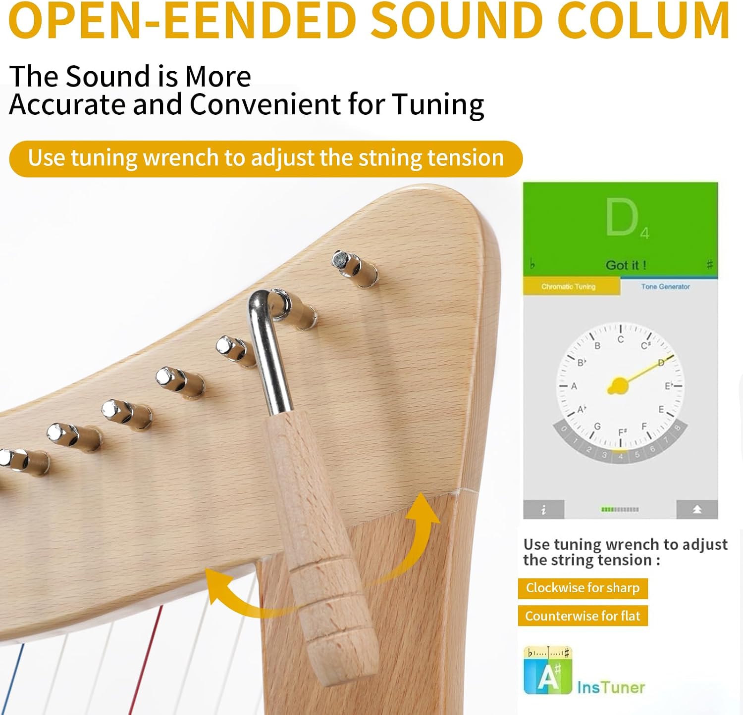 Thumbnail 3 de Lotkey Electric Lyre Harp, 19 Strings
