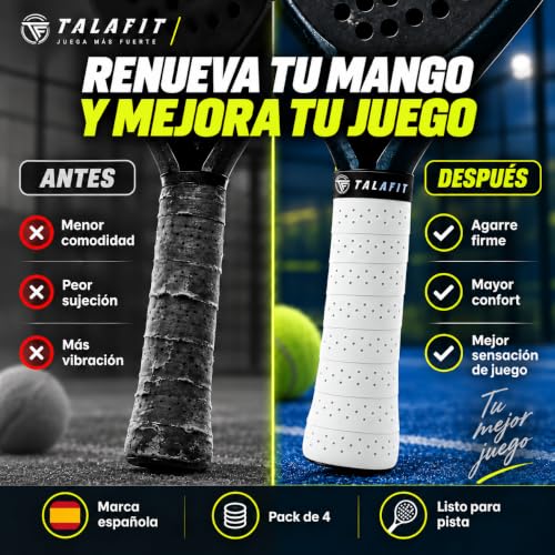 Thumbnail 1 de TALAFIT OverGrips Pro - Pack de 4 grip perforados para pádel