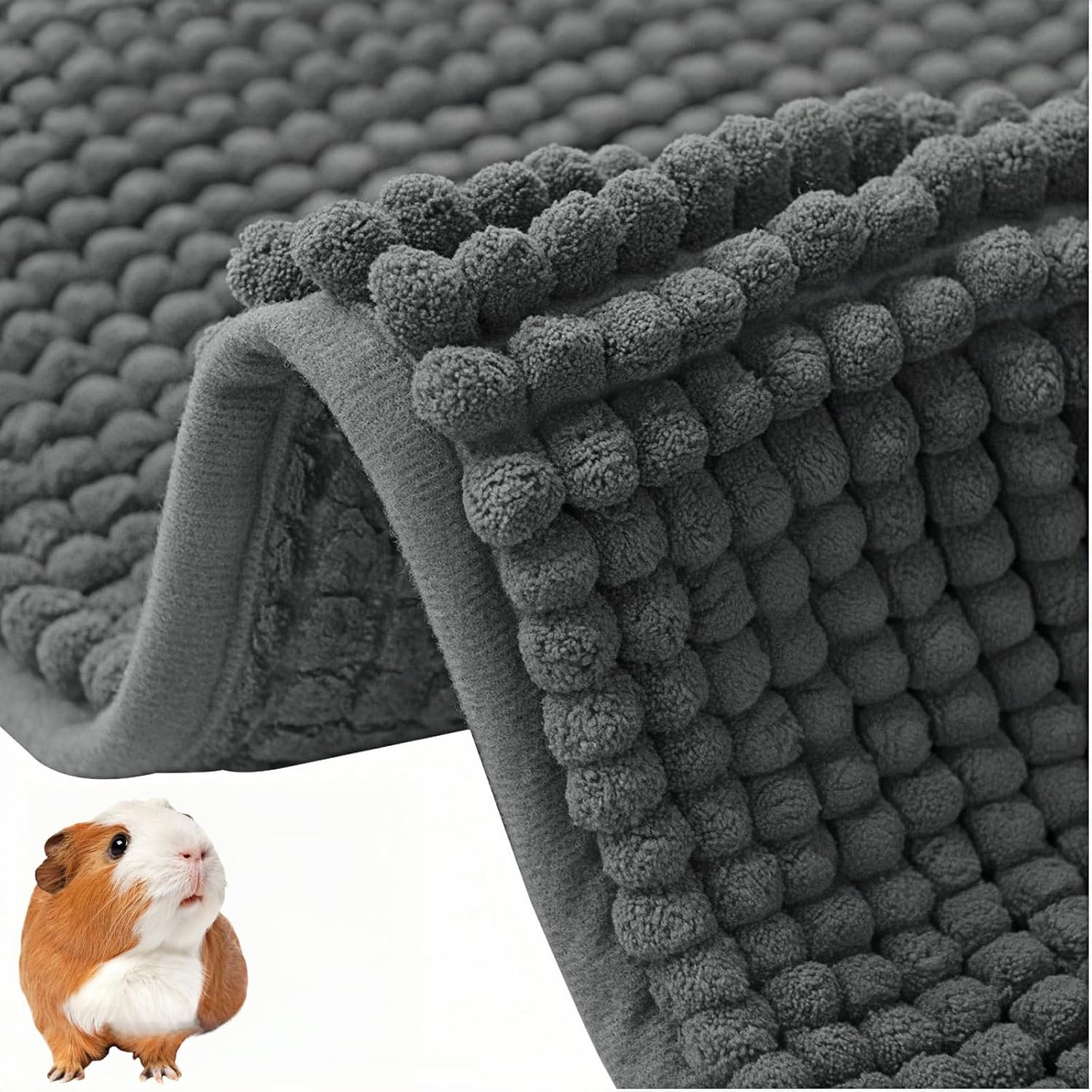 Detalle de zeostmont Meerschweinchen Unterlage 60×40 cm mit Waschbeutel – waschbare Käfigeinlage für Meerschweinchen, Kaninchen und weitere Kleintiere (Dunkelgrau)