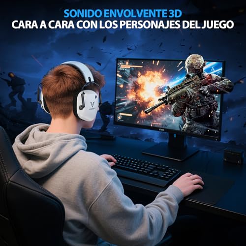 Thumbnail 8 de Vakedy Cascos Gaming Inalámbricos 2,4 GHz 🎧